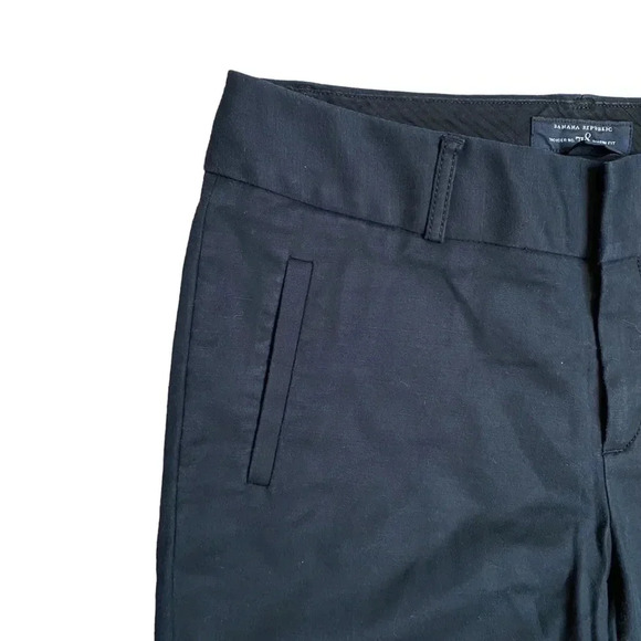 Banana Republic Martin Fit 718 Black Trouser Pants 6P | Petite Straight Leg - Picture 3 of 10